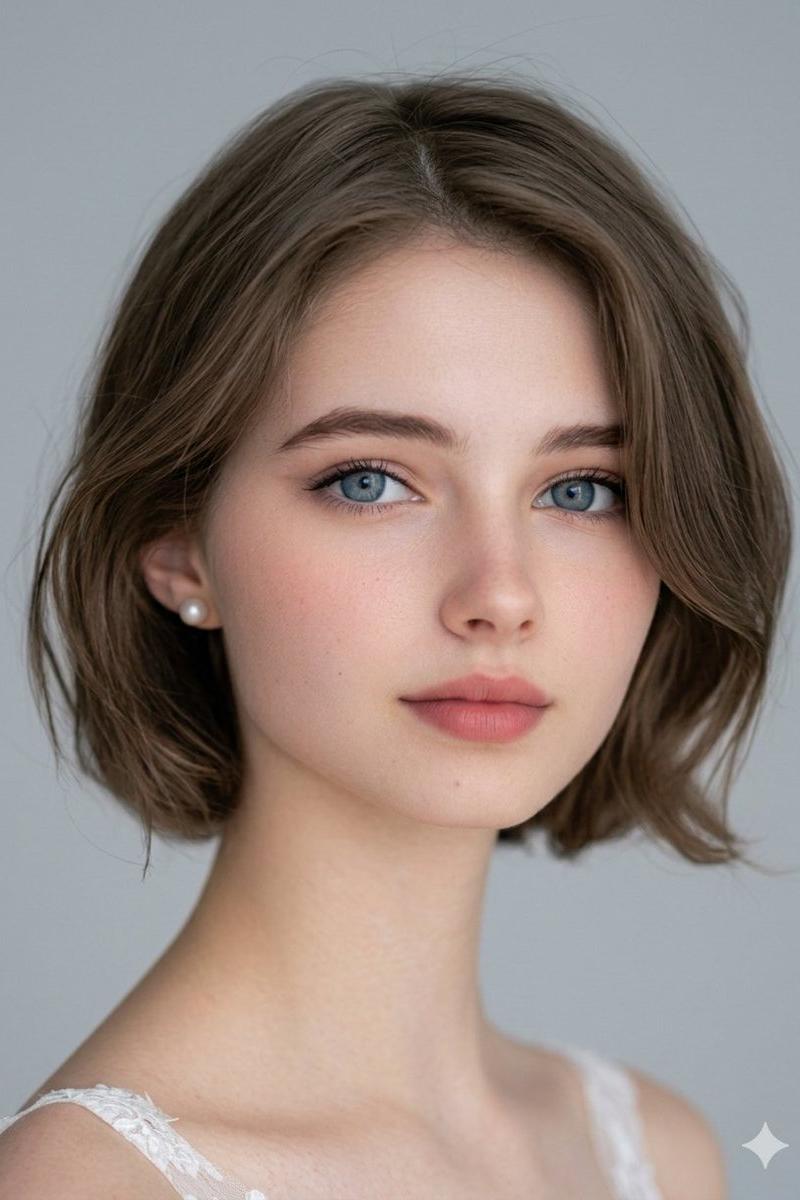 超写实蓝眼少女特写肖像