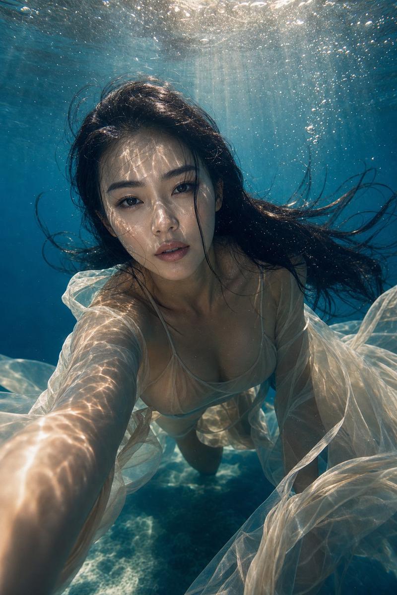 超写实东方美女水下时尚大片