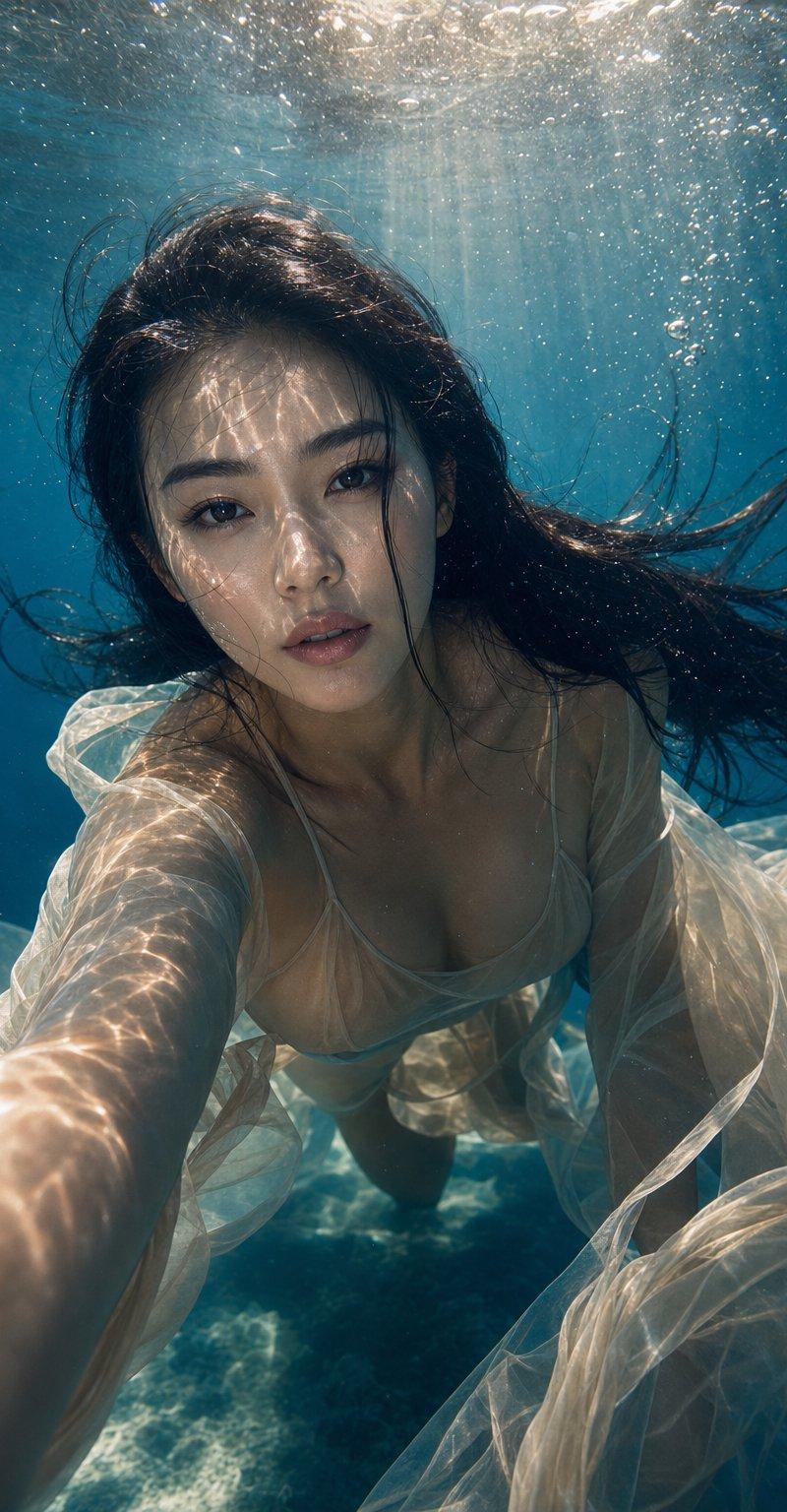 超写实东方美女水下时尚大片