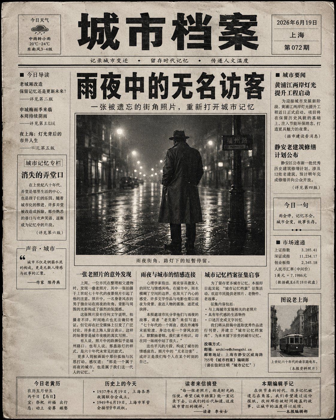 超真实复古中文报纸头版设计