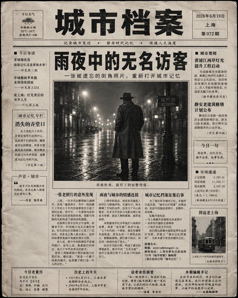 超真实复古中文报纸头版设计