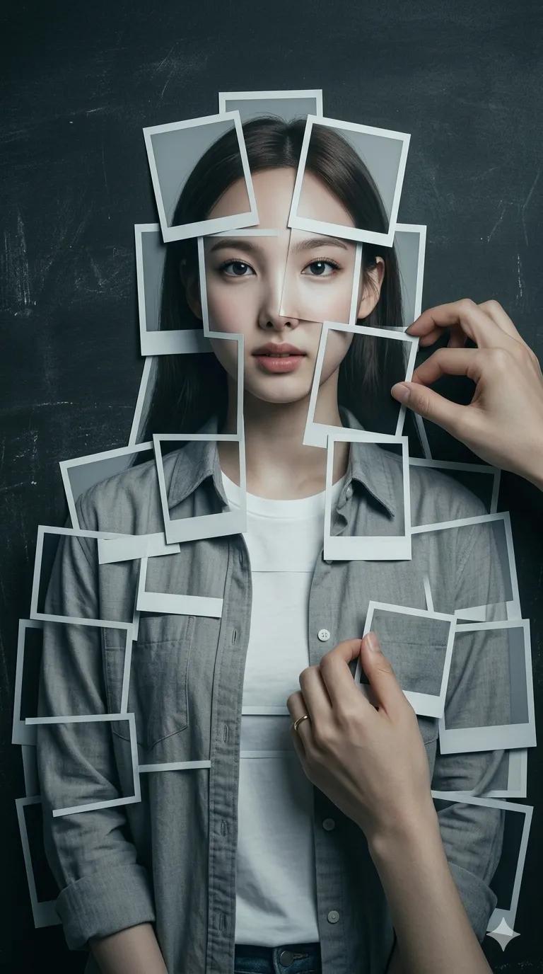 拍立得照片拼接人物超写实摄影