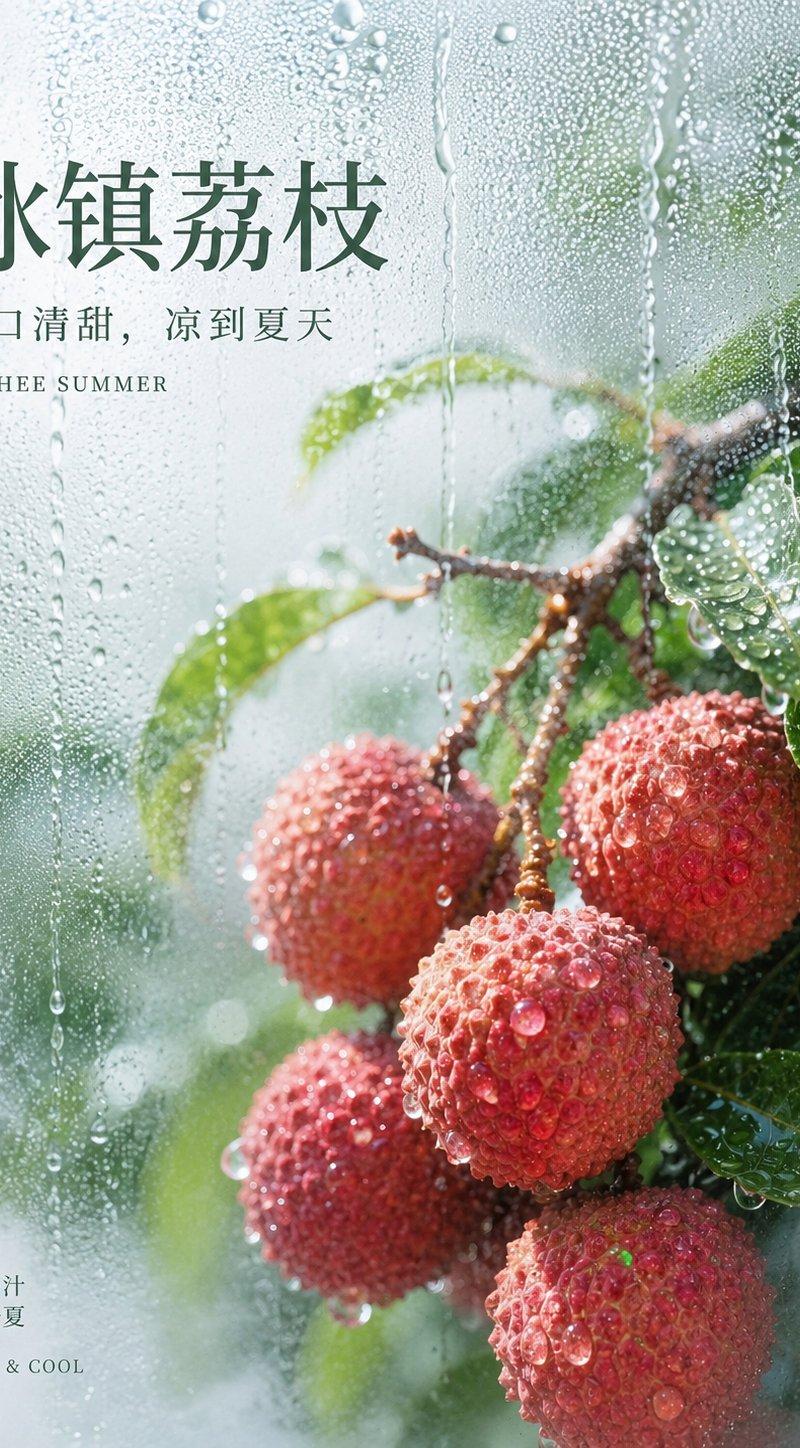 冰镇水雾水果广告海报
