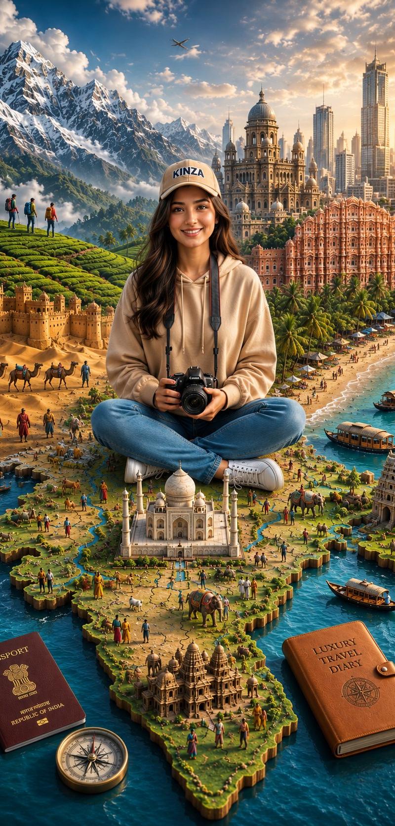 印度3D微缩旅行立体地图