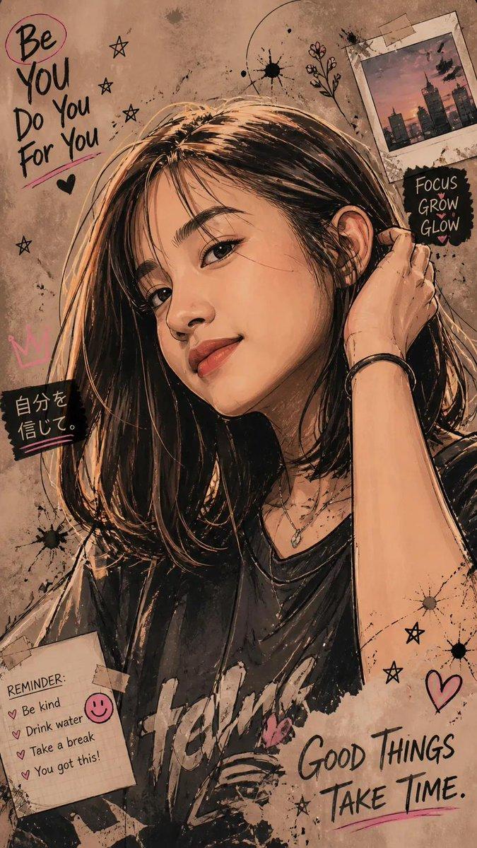 励志风少女数字插画