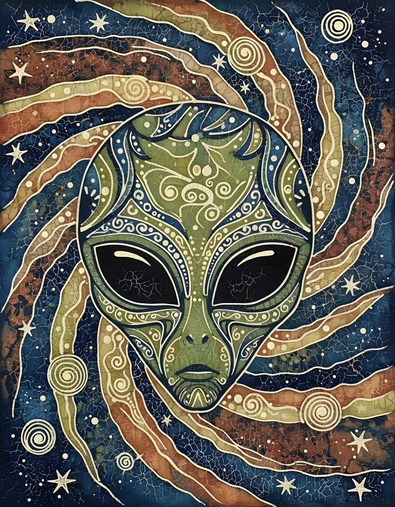 繁复绚丽的爪哇神话蜡染纹理