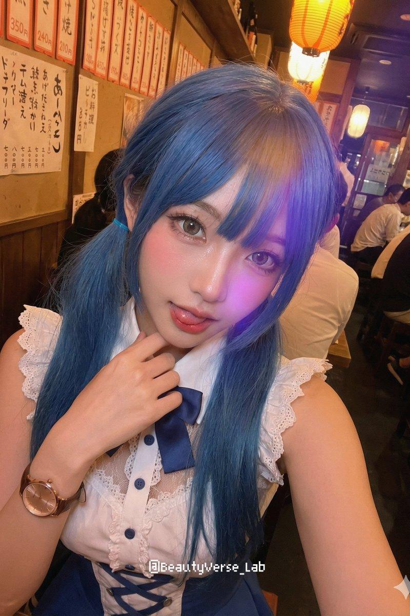 居酒屋微醺氛围下的撩人高角度自拍特写