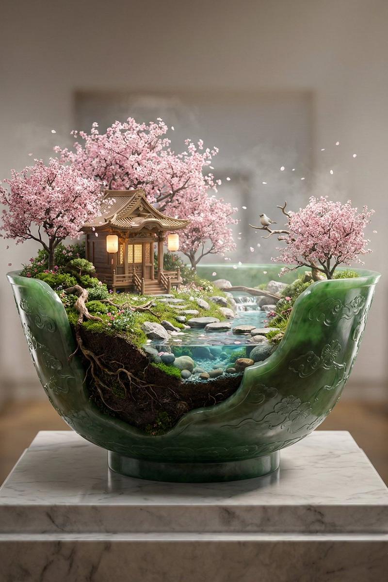 翡翠神龛微缩景观奇观