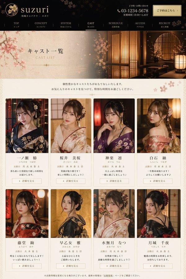 和风歌舞伎酒吧歌手列表页