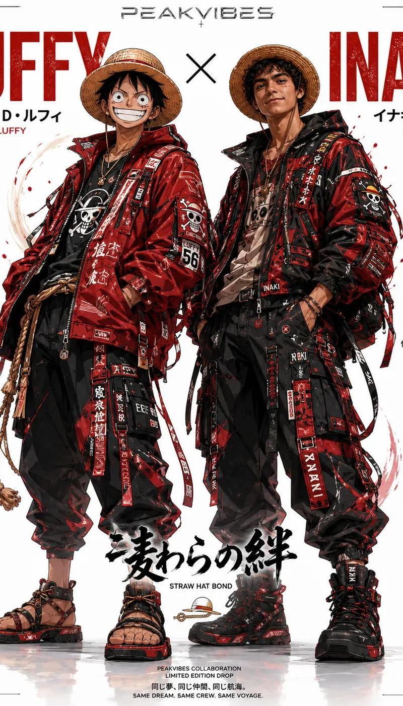 日系街头机能风动漫真人对比海报