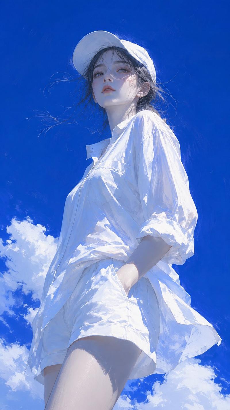 日系清冷夏日半写实插画主体xxx