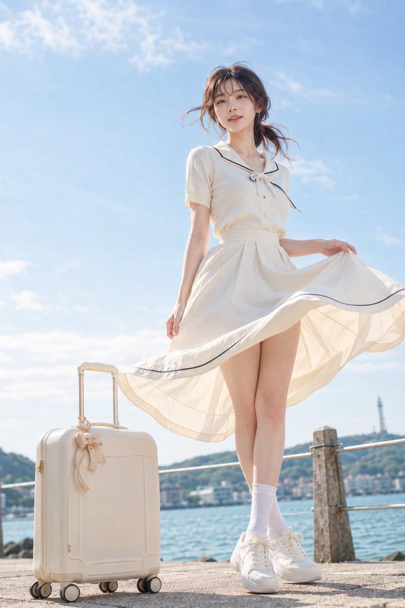 海风旅程日系夏日海滨全景写真