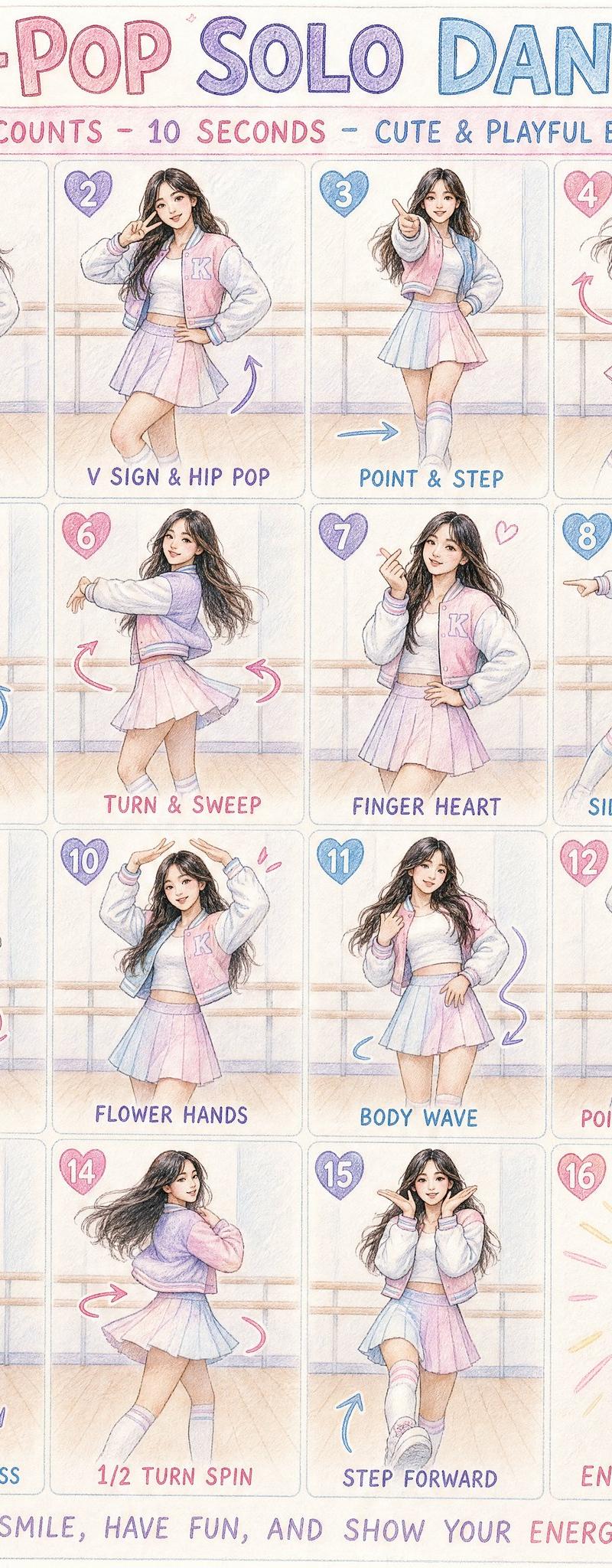 彩色铅笔绘Kpop独舞编舞海报