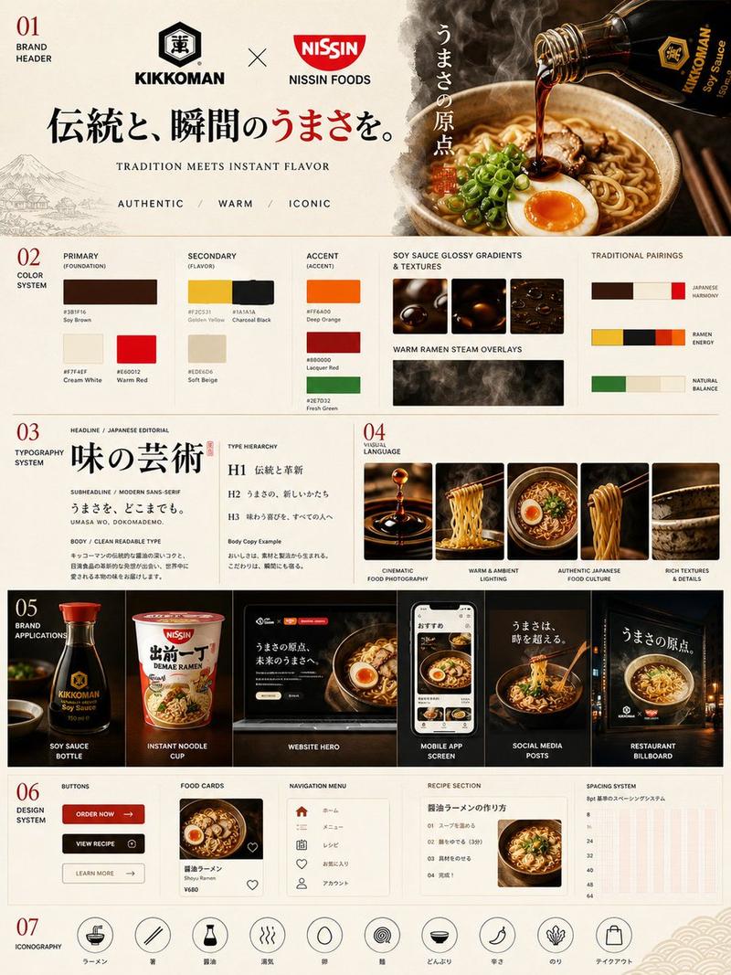 龟甲万与日清品牌体系海报