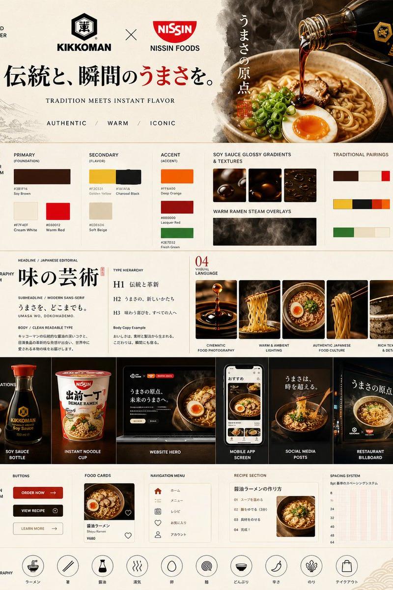 龟甲万与日清品牌体系海报