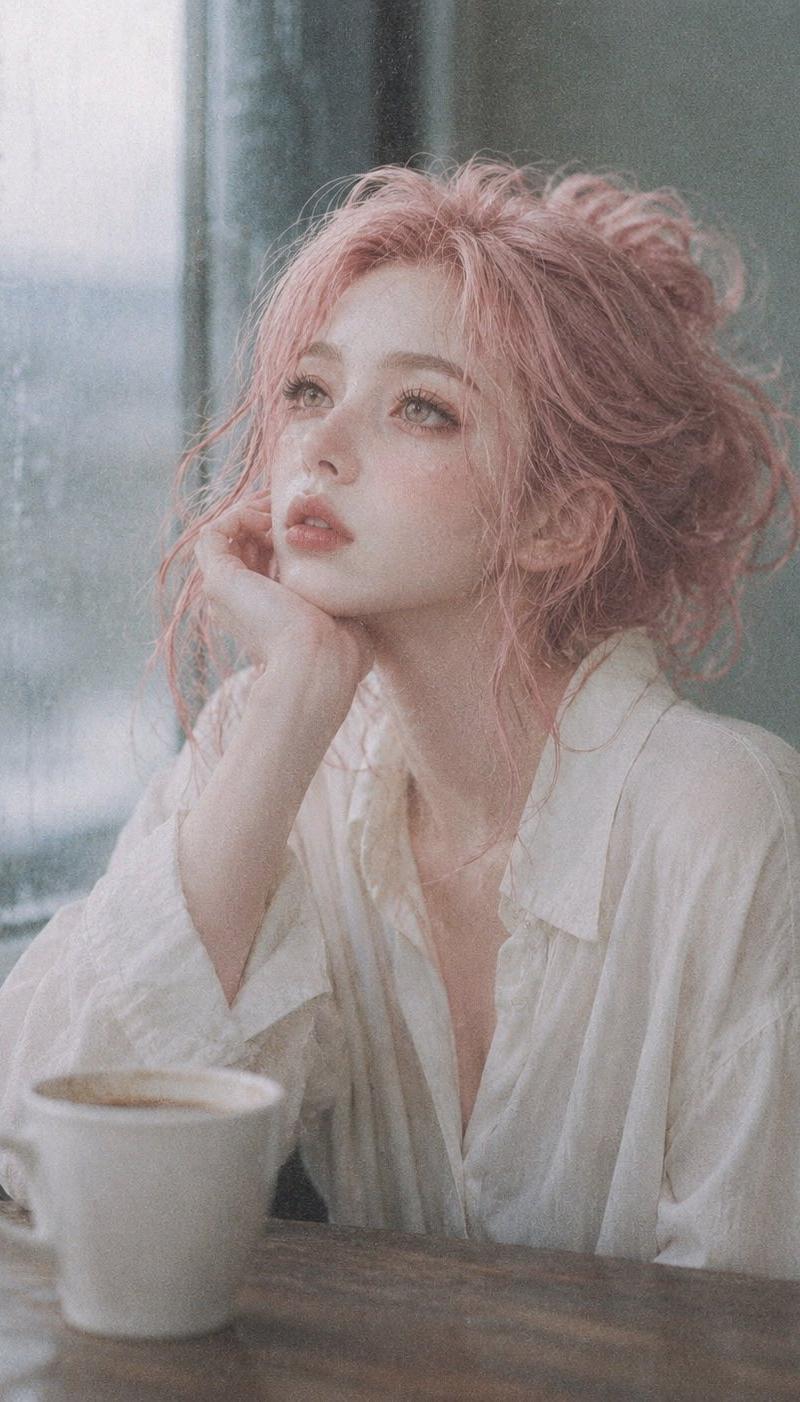 韩国独立电影感胶片风雨天咖啡馆忧郁少女