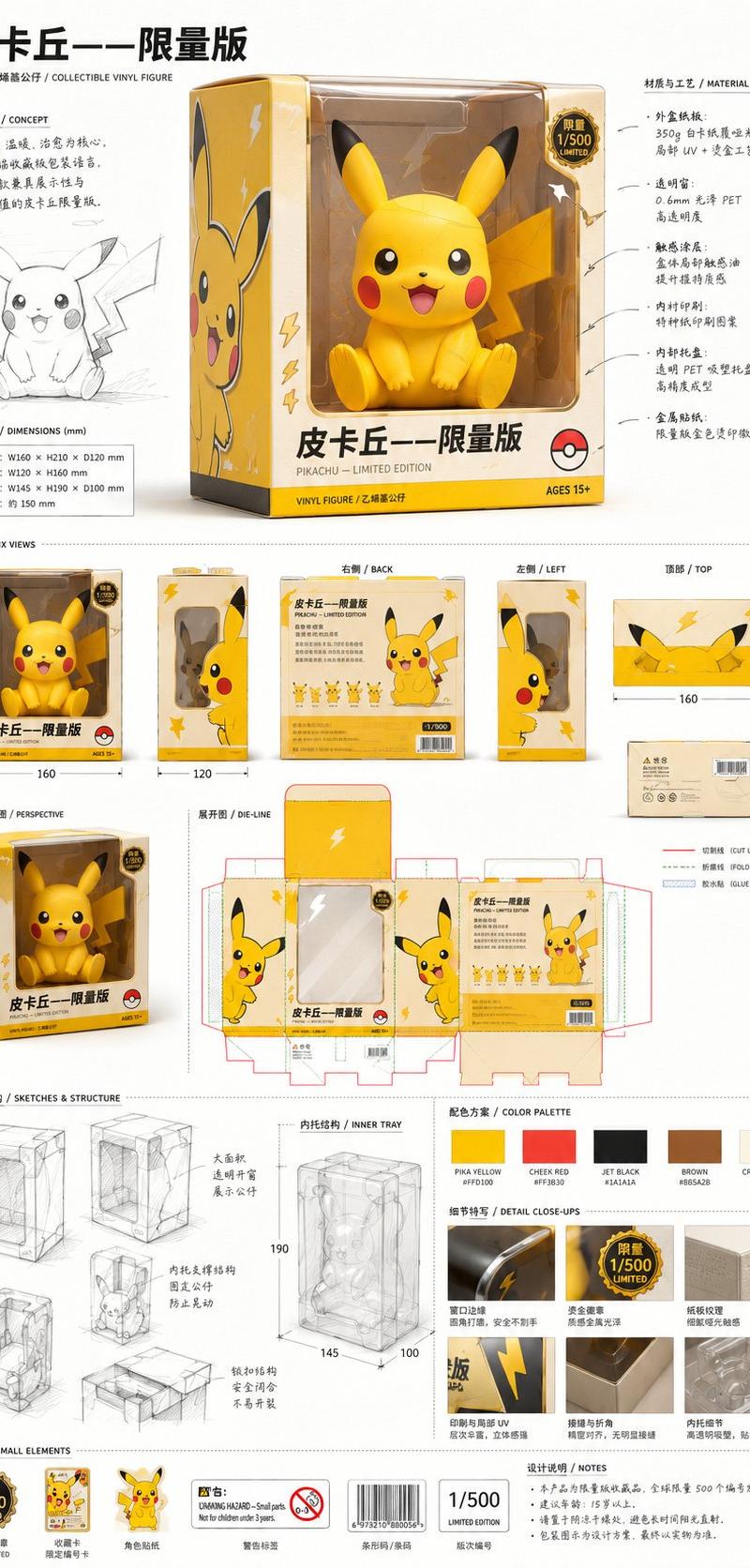 限量版角色收藏玩具专业包装设计全景图