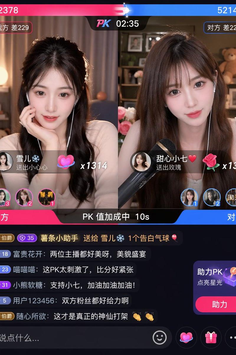 直播PK比分胶着瞬间