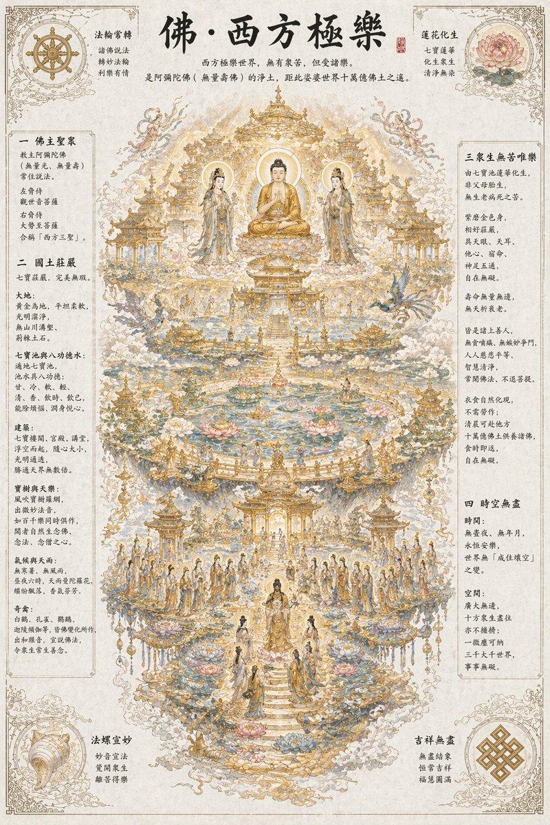 七宝池中莲花化生的极乐净土