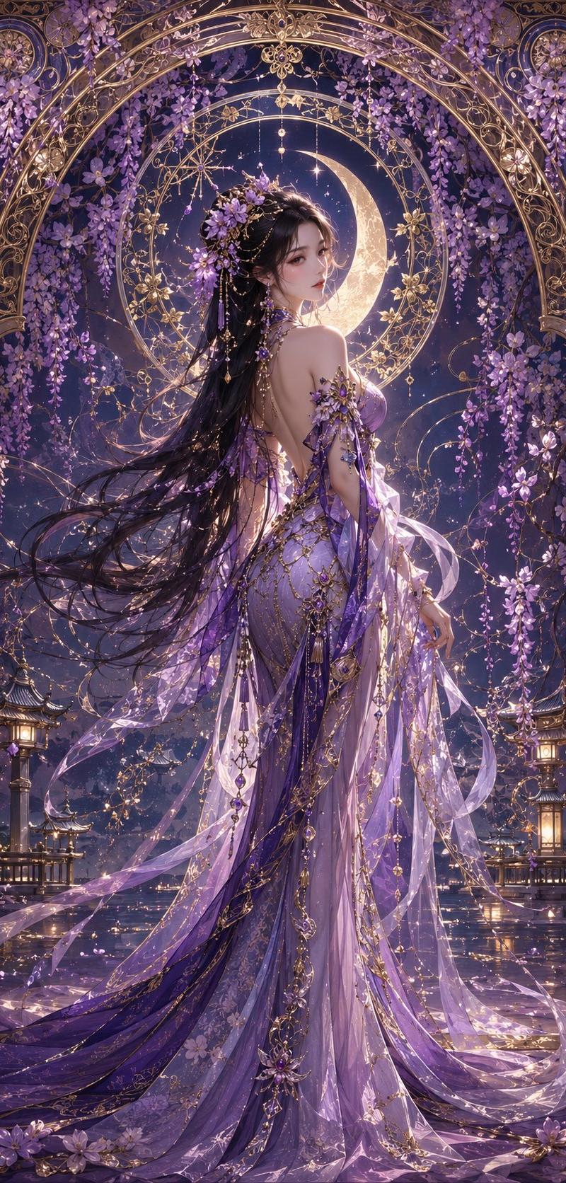 极华丽新艺术风格东方幻想女性立绘海报