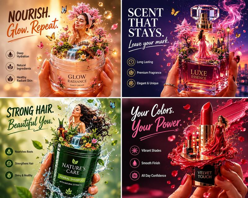 超写实奢侈品广告海报微观奇幻世界提示词