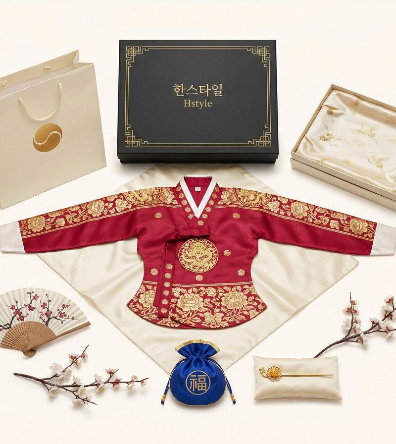 奢华韩服传统工艺完美对称商业摄影