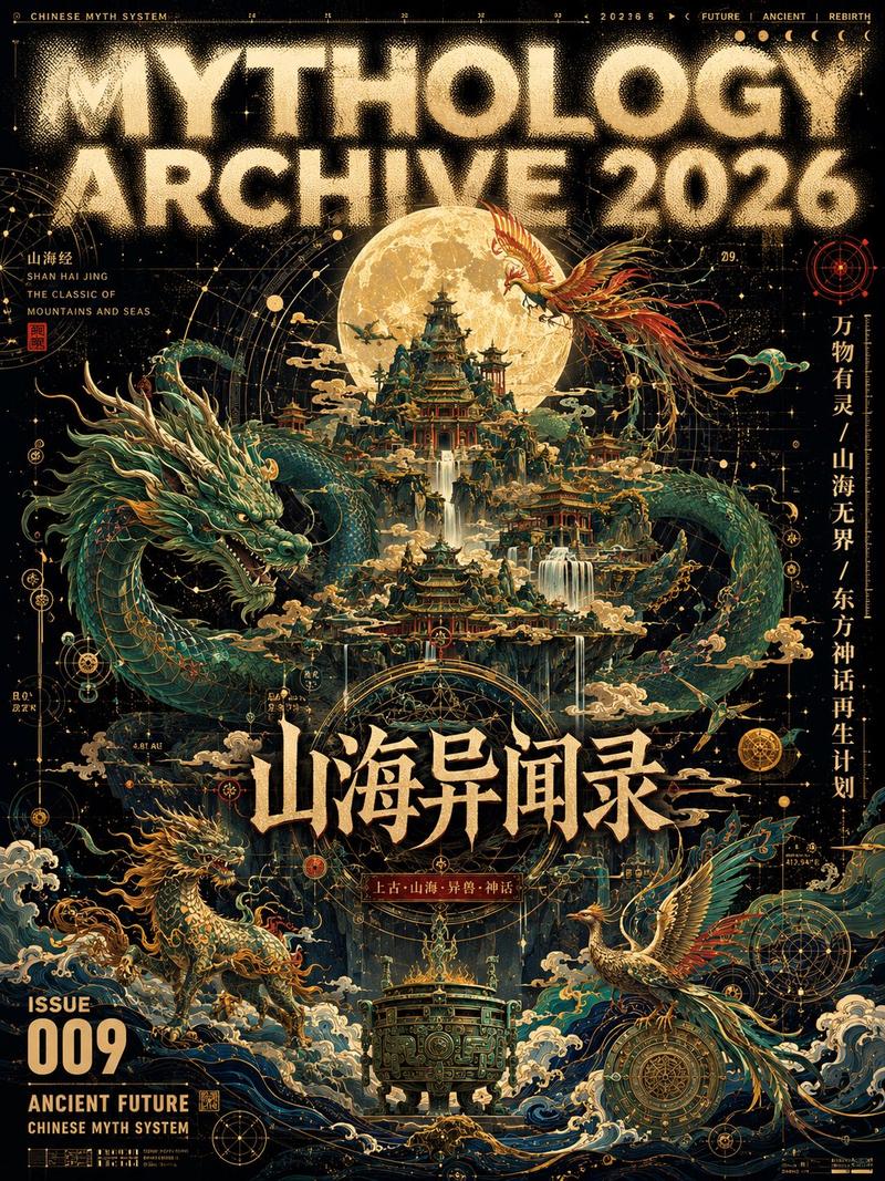 极繁主义矢量艺术杂志封面海报