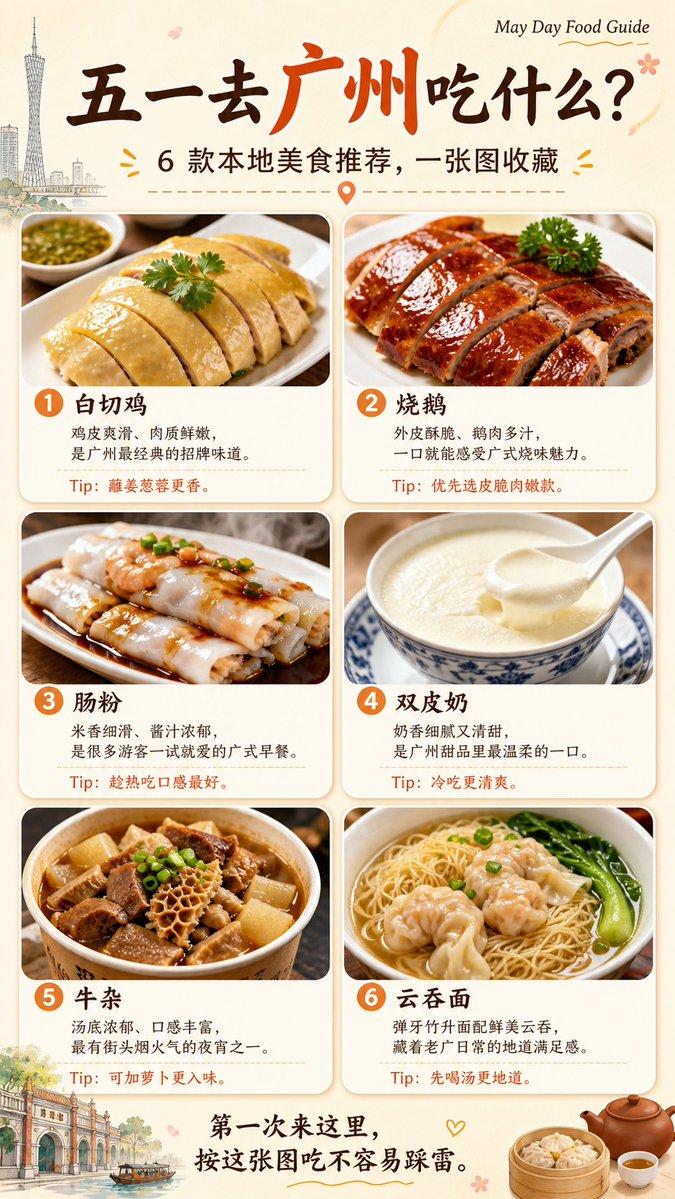 五一旅行美食海报生成