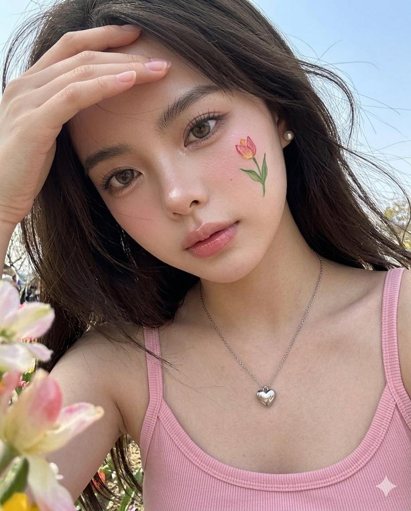 春季花卉节美图相机人像特写