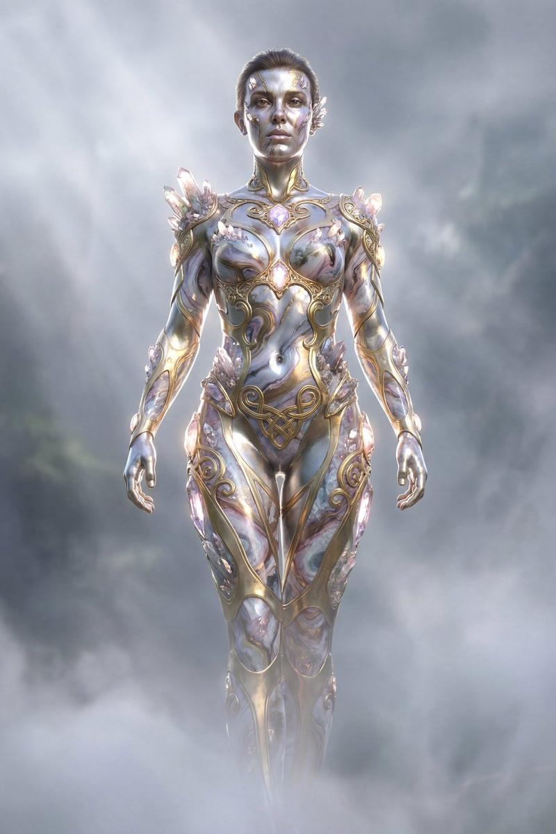 穿越迷雾的金银宝石金属女神