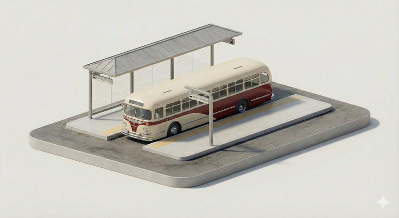 极简3D等距视角城市交通微缩模型