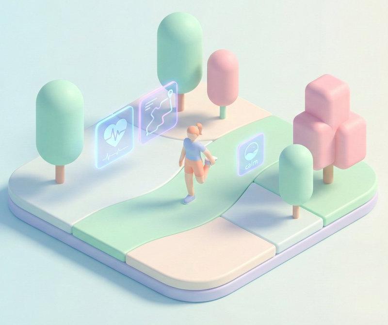 极简等距视角下的未来科技公园生活