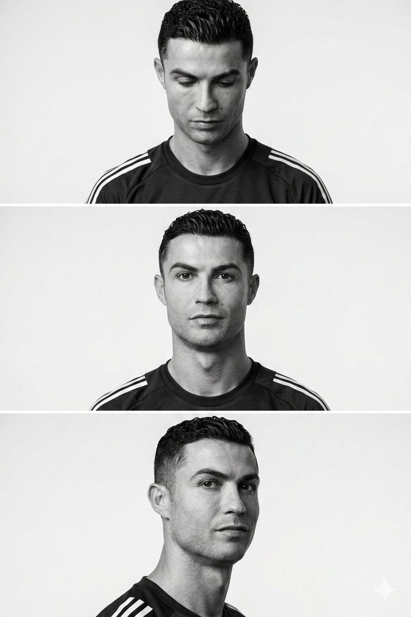 极简黑白男士肖像三联画