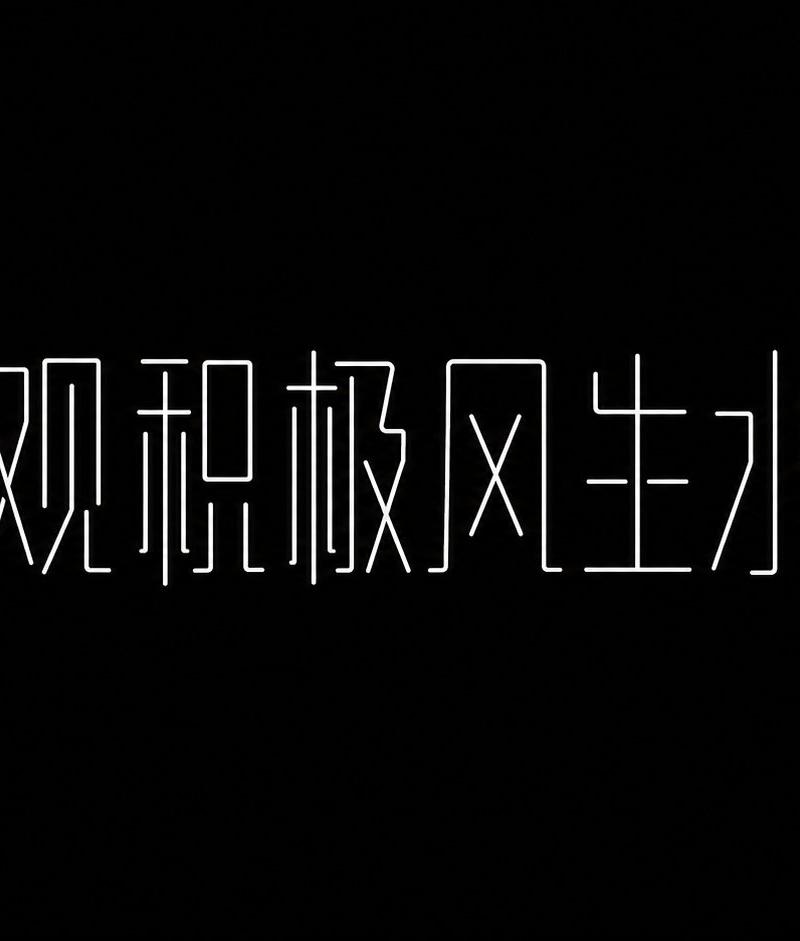 极简线性单线骨架中文标题字体