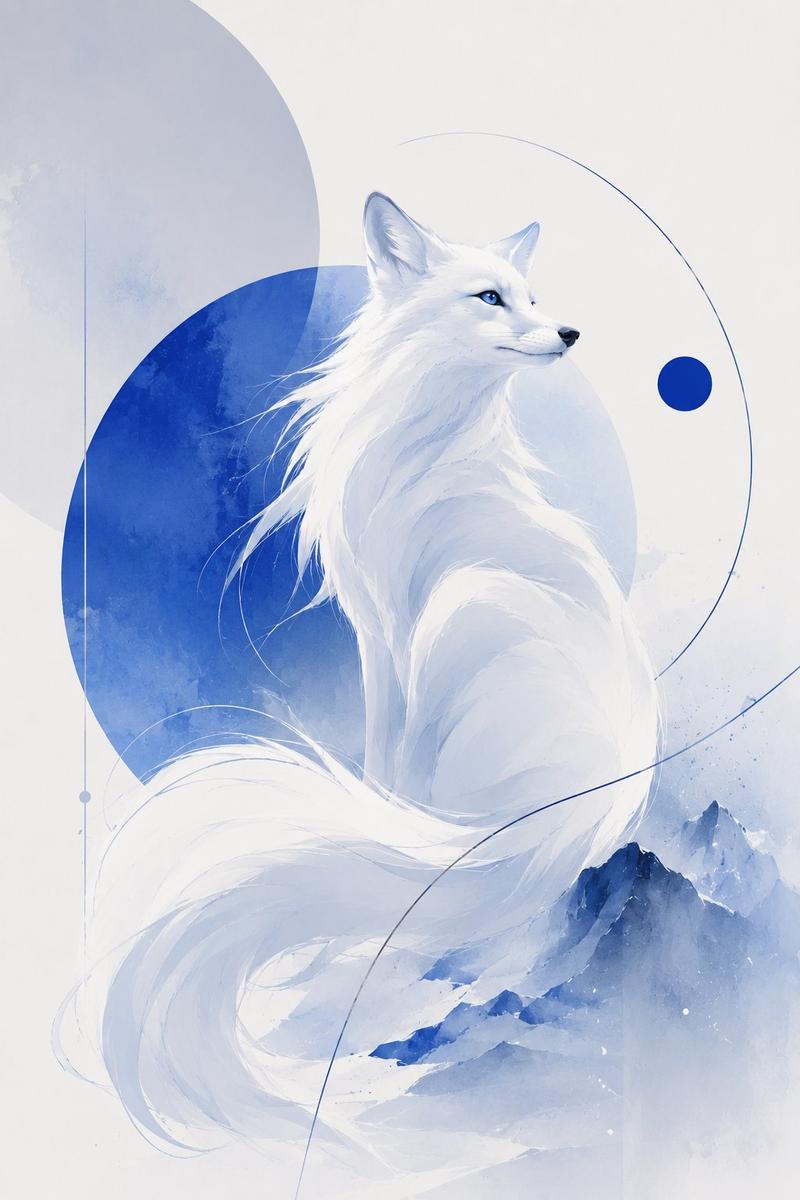 极简现代编辑风格冷色调插画