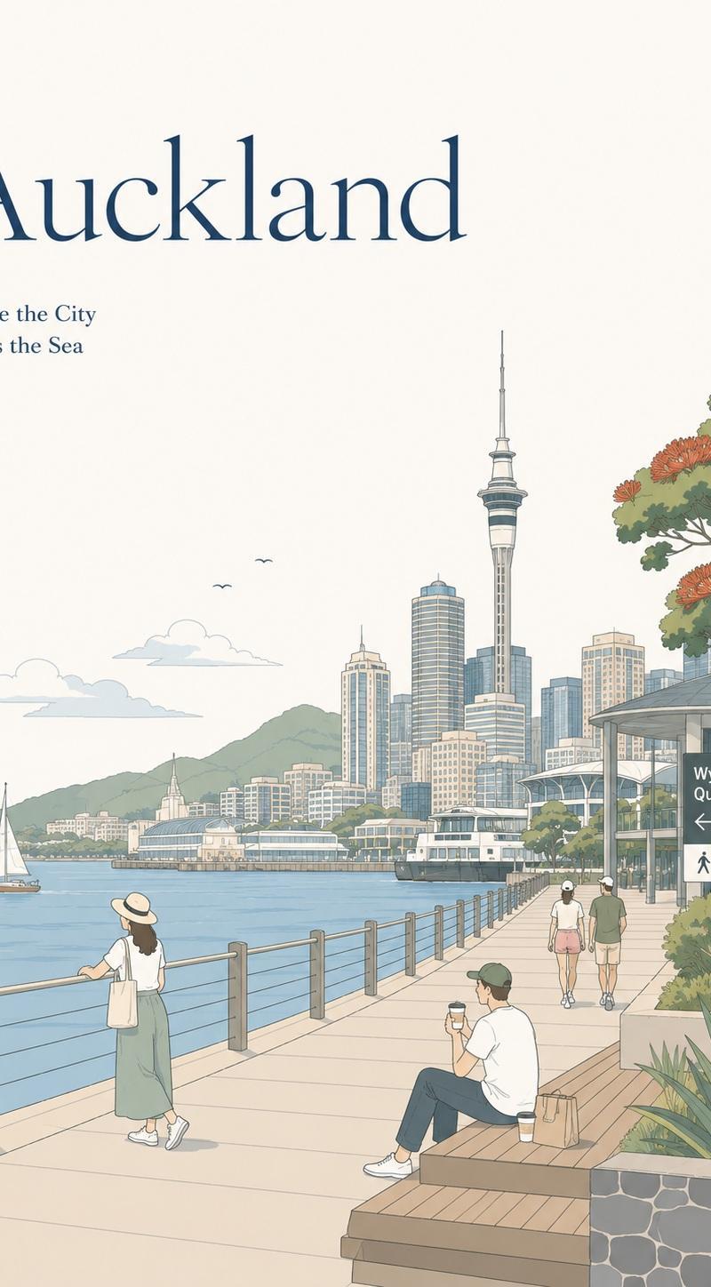 极简主义旅游海报插画日系矢量风