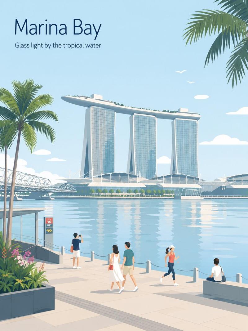 极简复古旅行海报插画
