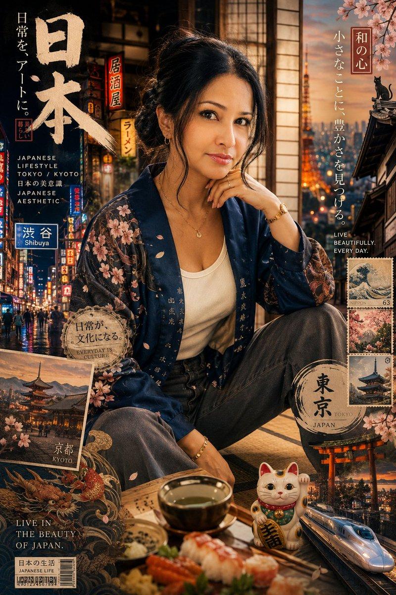 精致日系都市生活时尚人像海报