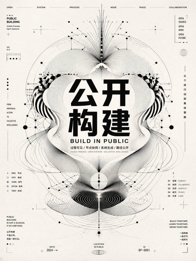 黑白光学抽象概念海报设计