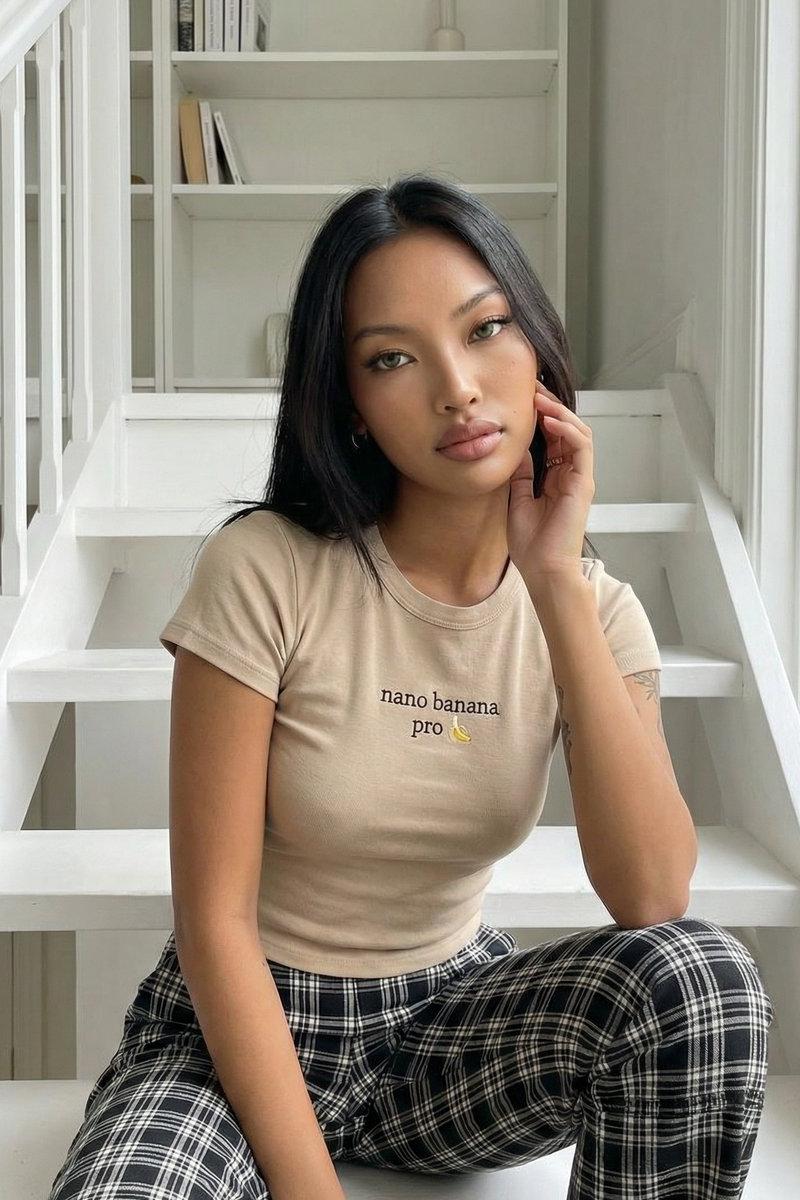 晨光白阶绿眼少女杂志写真