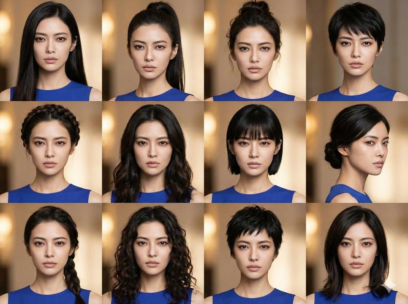 百变发型美妆九宫格写真集