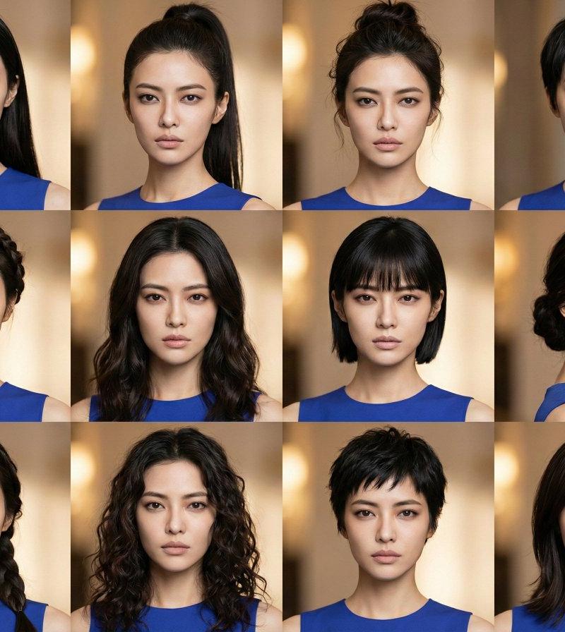 百变发型美妆九宫格写真集