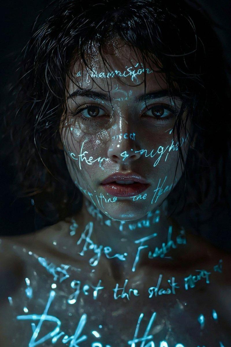 霓虹诗篇：光影缠绕下的雨夜神秘少女