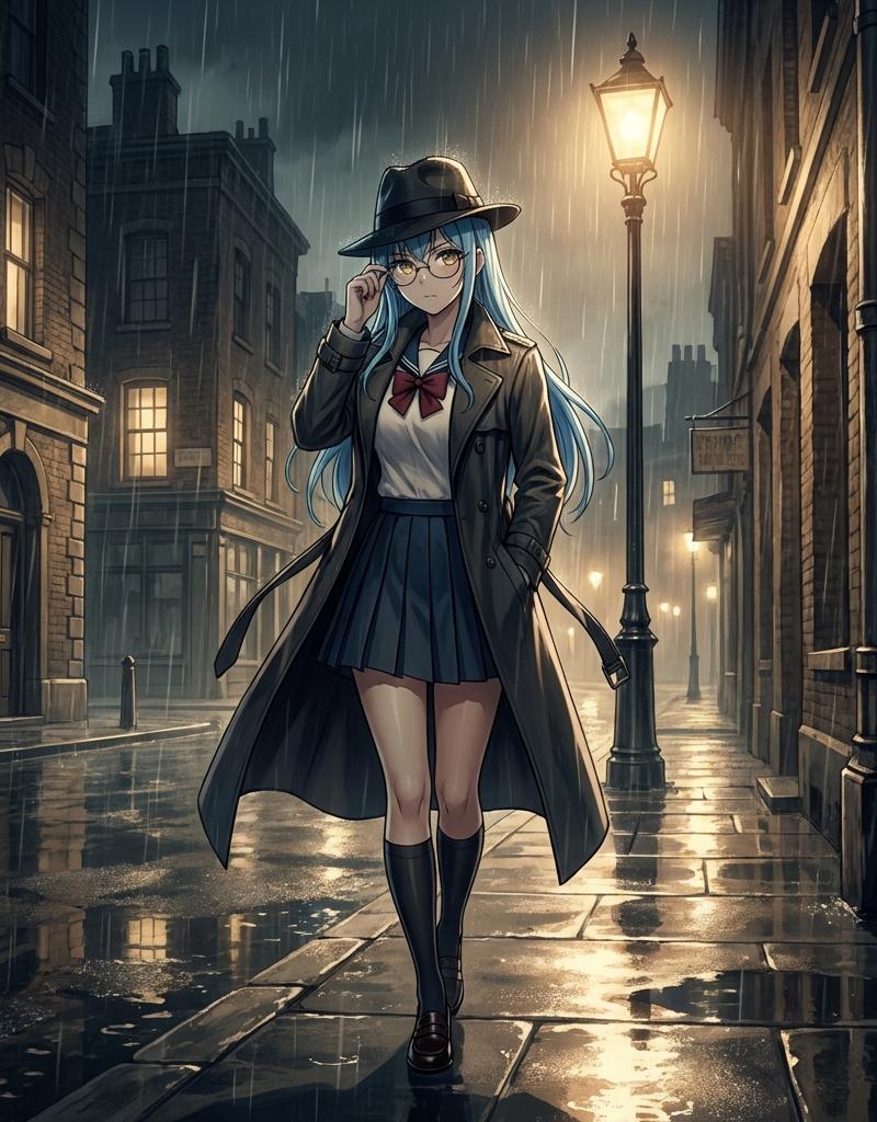 霓虹雨夜中无法掩盖的真相与侦探之眼