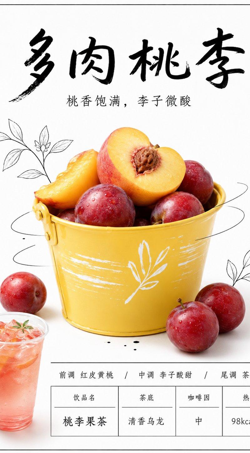 新茶饮极简水果灯箱菜单海报