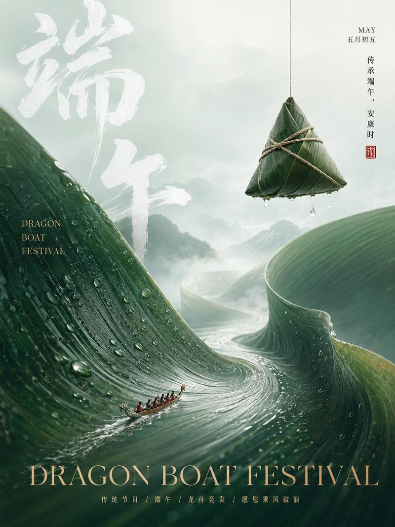 东方极简超现实高端节日品牌海报