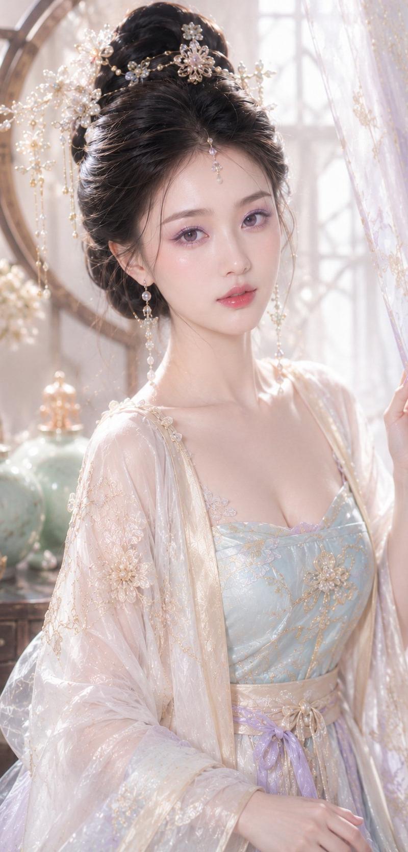 东方古风贵女梦幻水光妆写真
