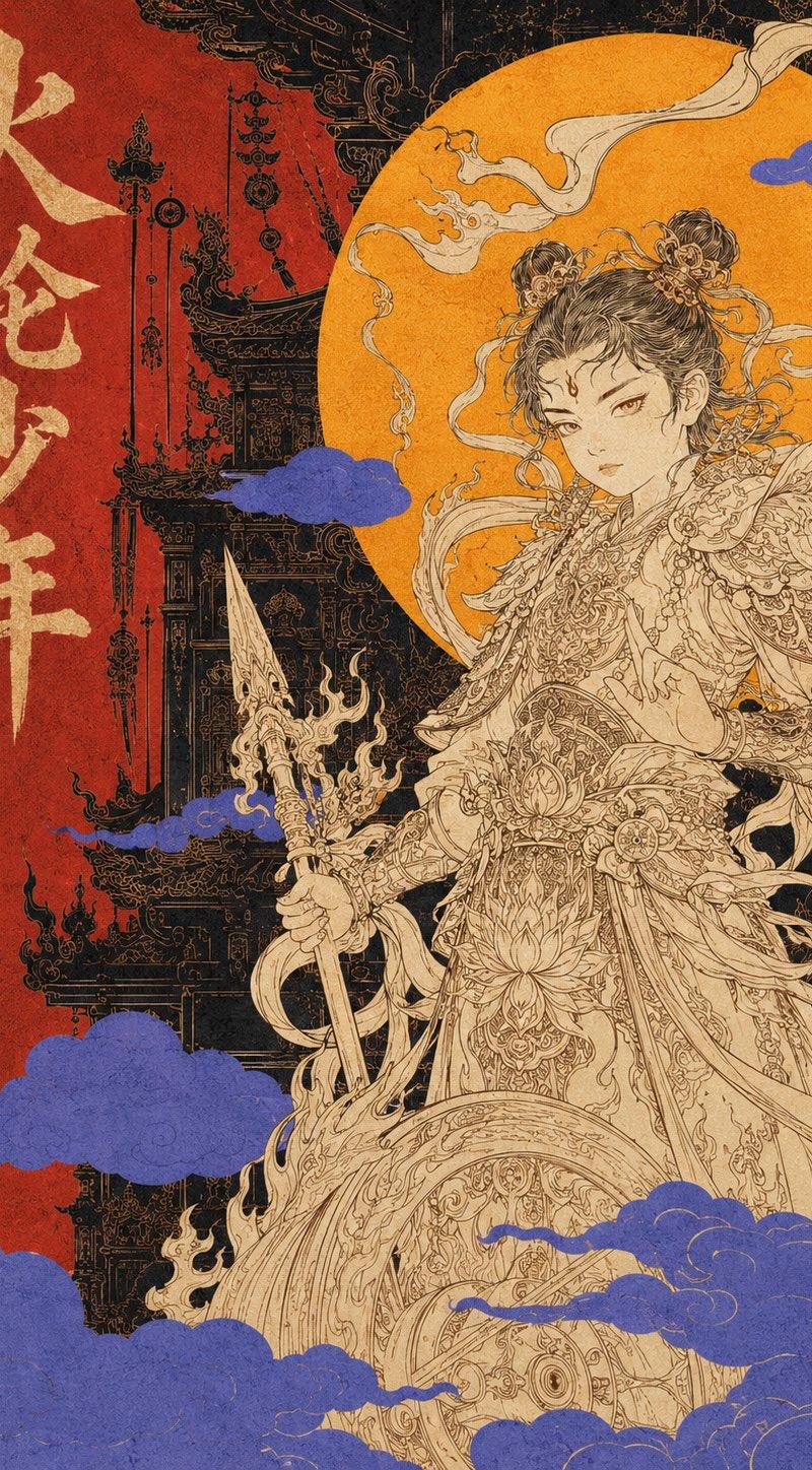 东方复古神话装饰海报