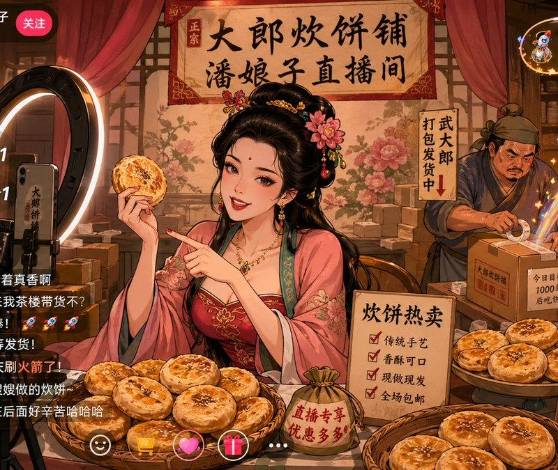 金莲直播卖炊饼奇景