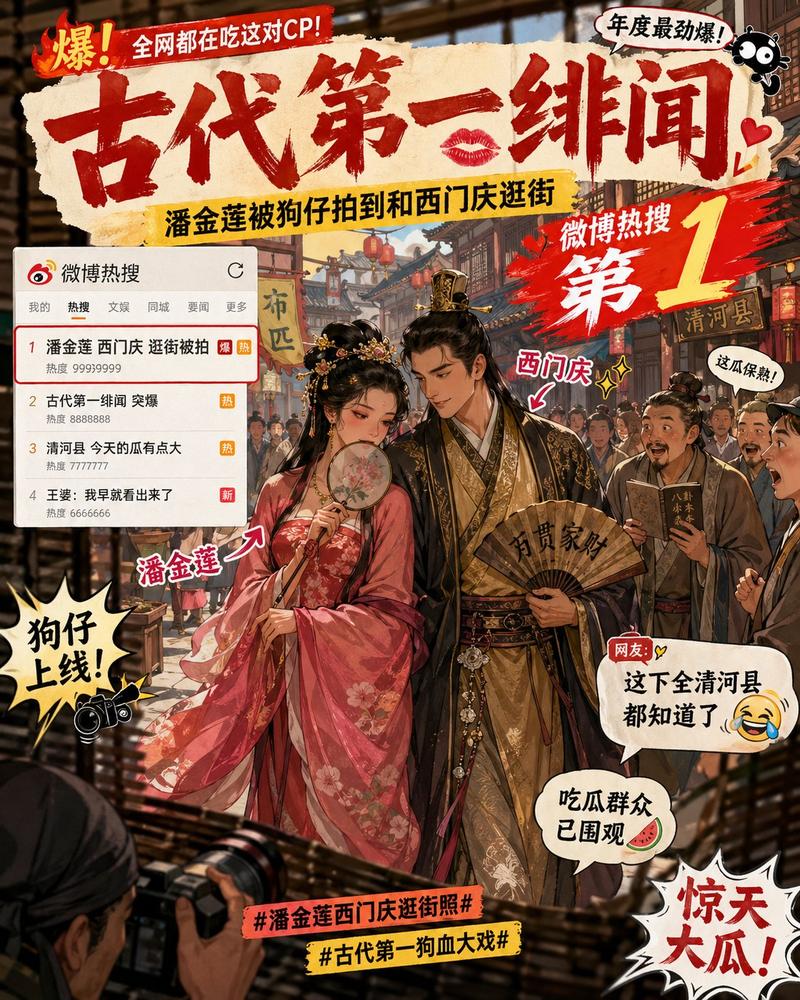 潘金莲与西门庆约会购物被狗仔偷拍现场